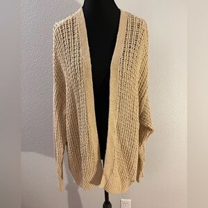 Hollister Tan Open-Front Cardigan